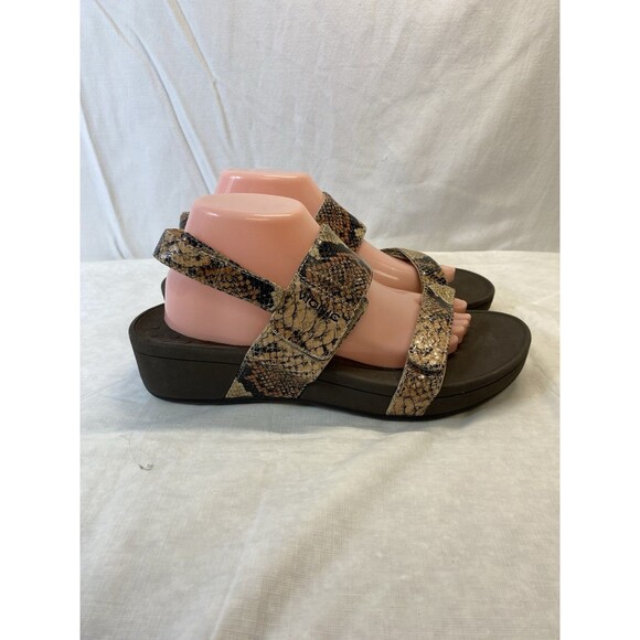 VIONIC ~ Wo's PACIFIC BOLINAS Slingback Wedge Sandals Multi-SNAKE-Print Size 11 - Picture 2 of 8